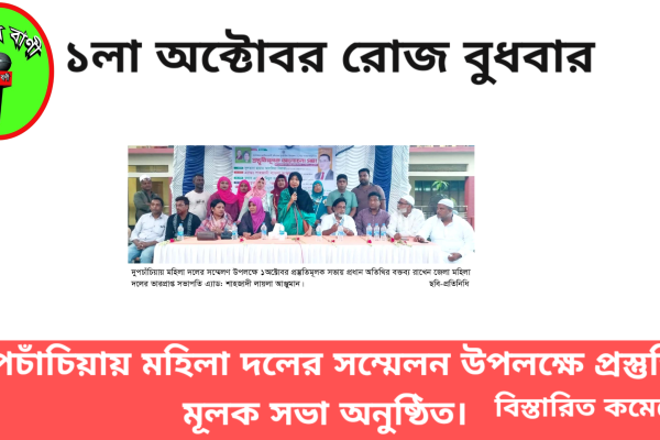 দুপচাঁচিয়ায় মহিলা দলের সম্মেলণ উপলক্ষে প্রস্তুতিমূলক সভা